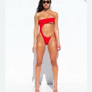 NWT Lips & Honey NAOMI 2.0 ONE PIECE SWIMSUIT - RED
